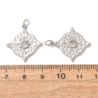 Brass Pave Clear Cubic Zirconia Pendants CU-CBA2907-11P-1
