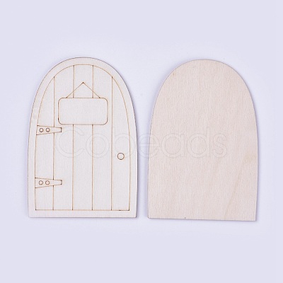 Wooden Fairy Door Decoration WOOD-WH0017-02C-1
