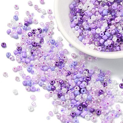 Opaque & Transparent Inside Colours Glass Seed Beads SEED-YW0002-16C-1