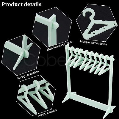 1 Set Coat Hanger Shaped Acrylic Earring Display Stands EDIS-CP0001-15B-1