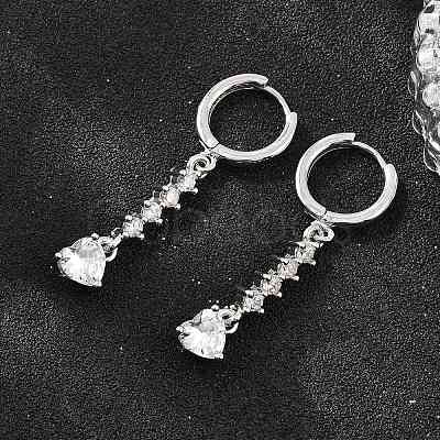 Brass Micro Pave Cubic Zirconia Hoop Dangle Earrings KK-CBA8324-07P-02-1