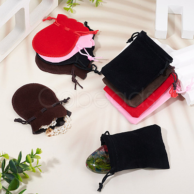 24Pcs 8 Styles Gourd & Rectangle Velvet Drawstring Packing Bags TP-TA0001-07B-1