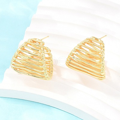 Brass Stud Earrings EJEW-P346-03G-1