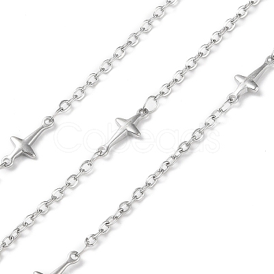 Tarnish Resistant 304 Stainless Steel Cross Link Chains CHS-G027-10P-1