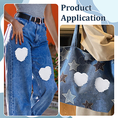 6Bags Polyester Blank Embroidery Sew on Cloth Patches PATC-PH0001-86B-1