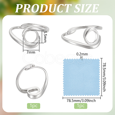 1Pc Sterling Silver Ring Components STER-BC0002-53A-1