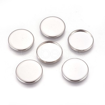 Non-Tarnish 304 Stainless Steel Plain Edge Bezel Cups X-STAS-E460-10P-18mm-1
