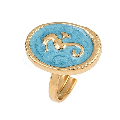 304 Stainless Steel Enamel Open Cuff Rings for Women RJEW-K301-06B-01-1