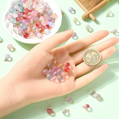 40Pcs Transparent Spray Painted Glass Charms GLAA-YW0003-89A-1
