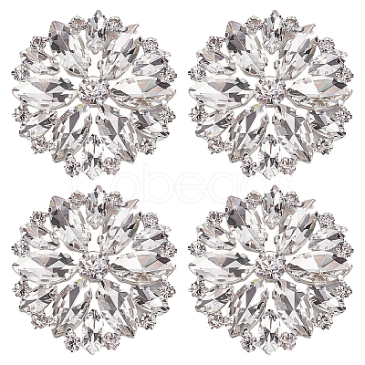 4Pcs Iron Glass Cabochons FIND-FG0004-86B-1