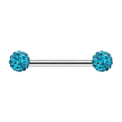 Titanium Steel Micro Pave Cubic Zirconia Nipple Rings WG80671-07-1