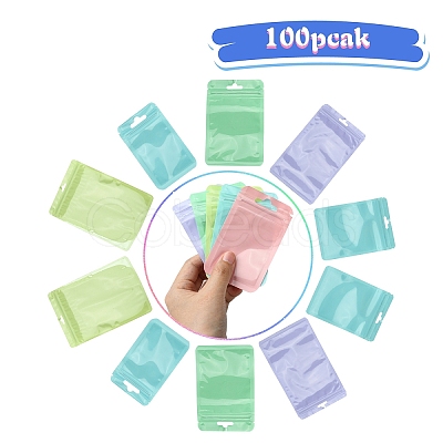 100Pcs 5 Styles Macaron Color Plastic Yin-yang Resealable Bags OPP-YW0001-06C-1