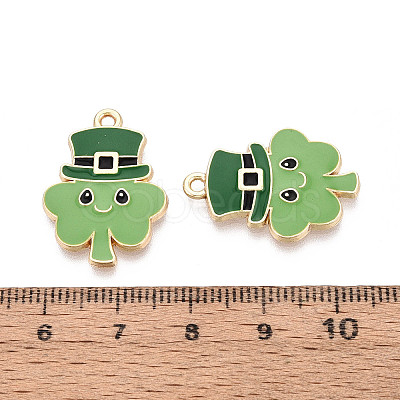 Saint Patrick's Day Alloy Enamel Pendants ENAM-T024-51A-G-1