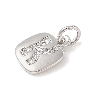 Rack Plating Brass Micro Pave CLear Cubic Zirconia Charms KK-E110-14P-K-1