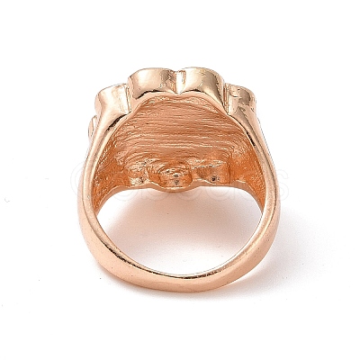 Enamel Flower with Yin Yang Finger Rings RJEW-H108-01A-KCG-1