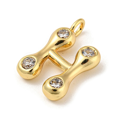 Rack Plating Brass Micro Pave Cubic Zirconia Pendants KK-A200-24G-H-1