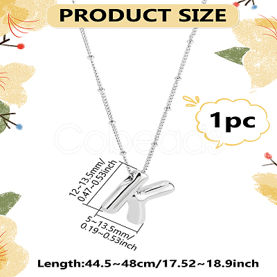 1pc Brass Chain with Alloy Letter Pendants Necklaces NJEW-LP0001-41K-P-1