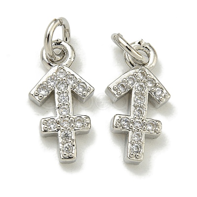 Rack Plating Brass Micro Pave Cubic Zirconia Pendants KK-K386-02H-P-1