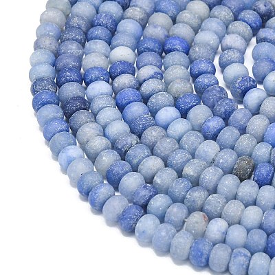 Natural Blue Aventurine Beads Strands G-P575-A02-6x4mm-03-1