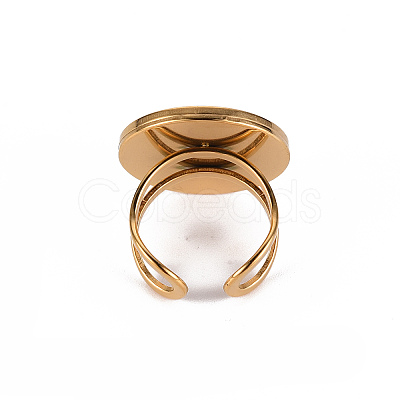 201 Stainless Steel Cuff Ring Findings LS-STAS-S080-040F-G-1