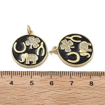 Brass Micro Pave Cubic Zirconia Pendants KK-U060-05G-1