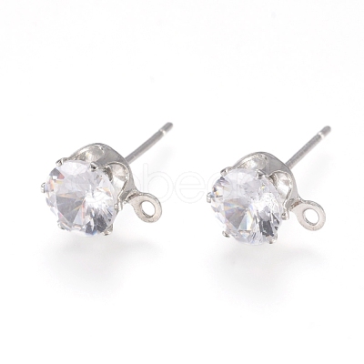 Brass Stud Earring Findings KK-L199-B01-P-1