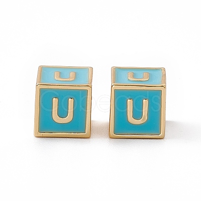 Rack Plating Brass Enamel Beads KK-B060-04G-06U-1