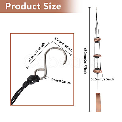 Iron Blessing Wind Chimes HJEW-WH0108-009R-1