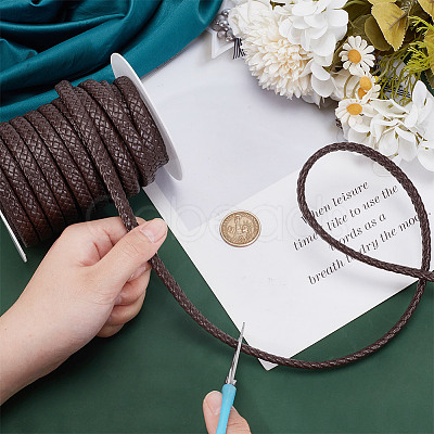 10M 8-Ply PU Leather Braided Cord WL-WH0014-01B-1