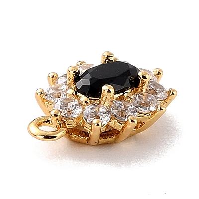 Eco-Friendly Brass Micro Pave Cubic Zirconia Charms ZIRC-C027-12G-07-RS-1