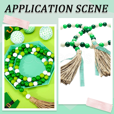 250Pcs 5  Colors Spray Painted Round Natural Schima Wood Beads WOOD-PA0001-73C-1