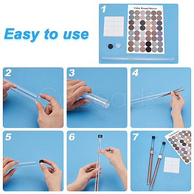 50Pcs Transparent Tube Plastic Bead Containers with Lids & 2 Styles Blank Paper Stickers FIND-GA0008-27-1