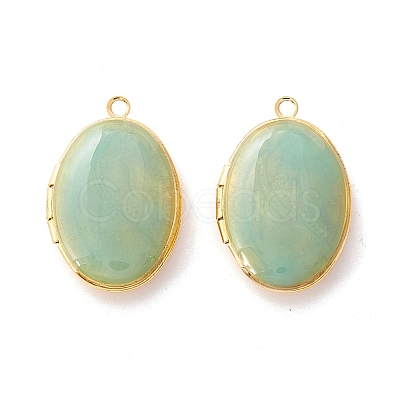 Brass and Enamel Locket Pendants KK-K264-01-1