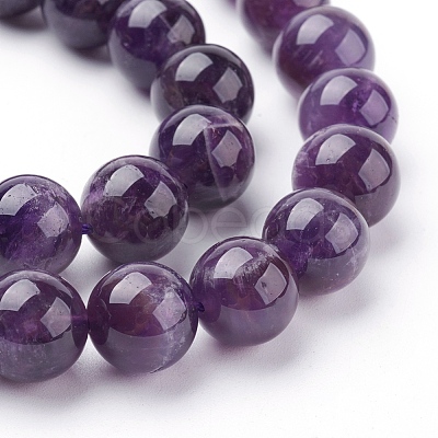 Natural Amethyst Beads Strands G-G099-10mm-1-1