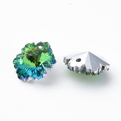 Electroplated Glass Charms EGLA-N006-015-1