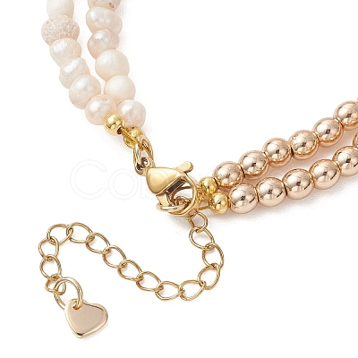 Natural Pearl & Synthetic Non-magnetic Hematite Beaded Bracelets for Women BJEW-JB13364-02-1