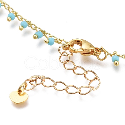 Brass Handmade Glass Beaded   Necklaces NJEW-JN03135-01-1