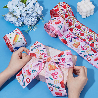 3 Rolls 3 Styles Polyester Ribbon OCOR-UN0001-16-1