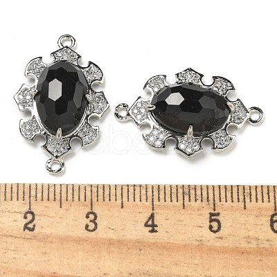 Natural Obsidian Faceted Oval Connector Charms G-G181-06P-06-1