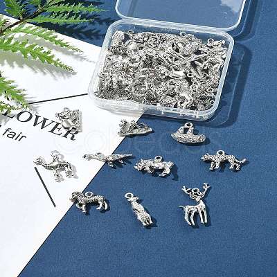 50Pcs Tibetan Style Alloy Animals Pendants FIND-FS0004-34-1