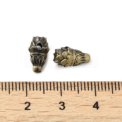 Lotus Flower Tibetan Style Rack Plating Brass 3 Hole Guru Beads KK-Q805-10AB-1