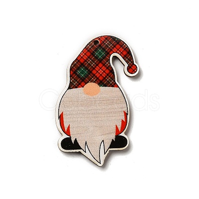 Christmas Single Face Printed Wood Big Pendants WOOD-H102-01C-1