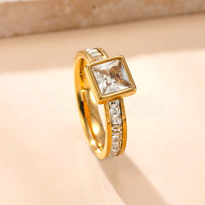 304 Stainless Steel & Crystal Rhinestone Finger Rings WGDB806-03-1
