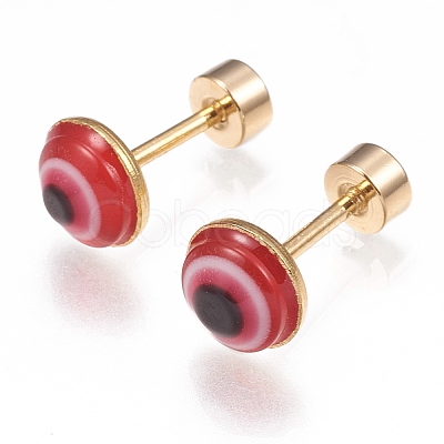 304 Stainless Steel Evil Eye Earlobe Plugs EJEW-H105-12-1