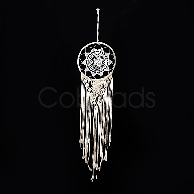 Flower Woven Net/Web Macrame Cotton Wall Hanging Decorations PW23021575079-1