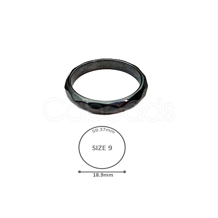Synthetic Hematite Plain Band Rings BK4832-11-1