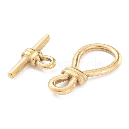 PVD Vacuum Plating 304 Stainless Steel Toggle Clasps X-STAS-B020-09G-1