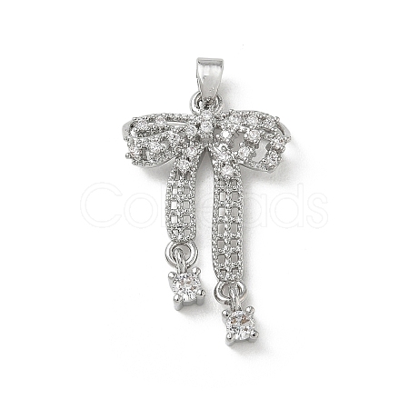 Brass Micro Pave Clear Cubic Zirconia Pendants KK-A299-12P-1