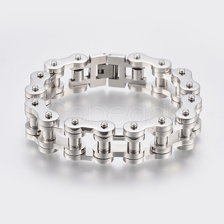 Tarnish Resistant Men's 201 Stainless Steel Bracelets BJEW-H569-20MM-A-1