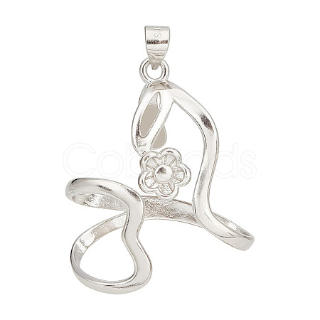 GOMAKERER 1Pc Rhodium Plated Rhodium Plated 925 Sterling Silver Pendant Bails FIND-GO0001-78-1